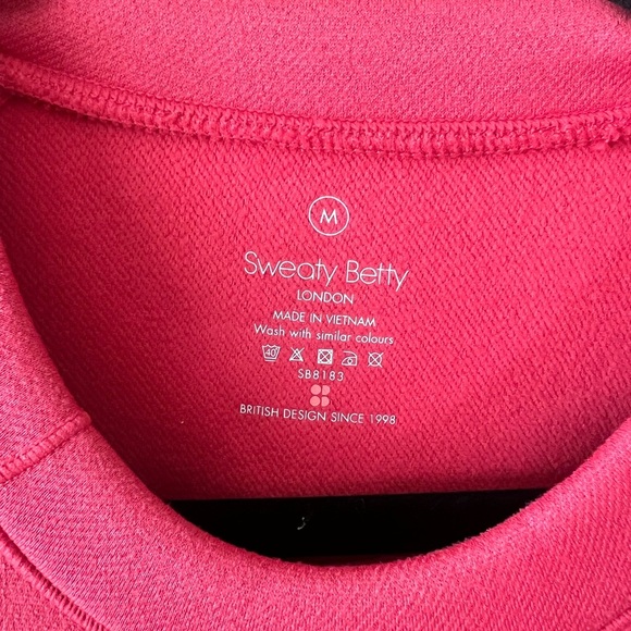 Sweaty Betty London Run Crew Neck Activewear Sweatshirt Thumbholes Coral Size M - Picture 5 of 8